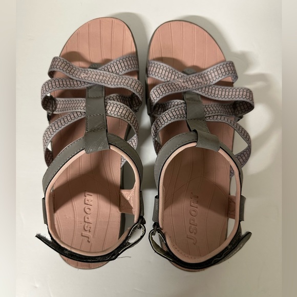 J Sport Kaia Grey Pink River Sandals Size 10 - Picture 5 of 7